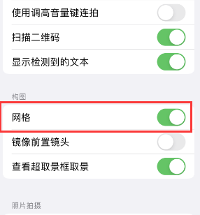 凤泉苹果手机维修网点分享iPhone如何开启九宫格构图功能 